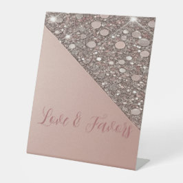 エレガントバラ金ゴールドブライダルシャワーラブ&ウィーズ 台座サイン