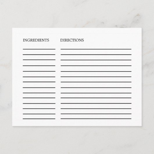 エレガントバラ金ゴールドブライダルシャワーレシピカード ポストカード (裏面)