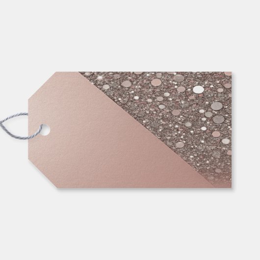 エレガントバラ金ゴールドブライダルシャワー ギフトタグ (裏面横)