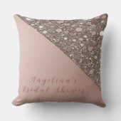 エレガントバラ金ゴールドブライダルシャワー クッション (正面)