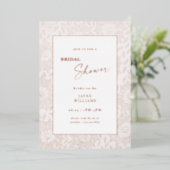 エレガントバラ金ゴールドブライダルシャワー 箔招待状 (立ち正面)