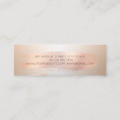 エレガントバラ金ゴールドブラシのストローク、グリッターのラフェイクッシュ スキニー名刺 (裏面)