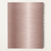 エレガントバラ金ゴールドブラシ付きメタル白モノグラムの色 プランナー手帳 (裏面)