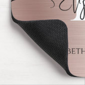 エレガントバラ金ゴールドブラシ付きメタル白モノグラムの色 マウスパッド (コーナー)