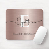 エレガントバラ金ゴールドブラシ付きメタル白モノグラムの色 マウスパッド (マウス)
