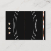 エレガントバラ金ゴールドブラックきらめくRhinestones 名刺 (裏面)