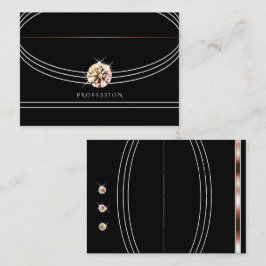エレガントバラ金ゴールドブラックきらめくRhinestones 名刺
