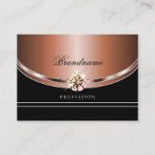 エレガントバラ金ゴールドブラックきらめくRhinestones 名刺 (正面)