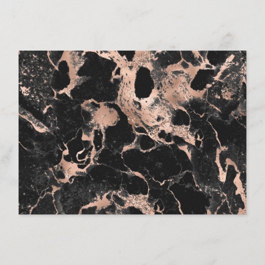 エレガントバラ金ゴールドブラックマーブル結婚詳細 エンクロージャーカード (裏面)