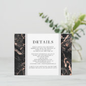 エレガントバラ金ゴールドブラックマーブル結婚詳細 エンクロージャーカード (スタンド正面)