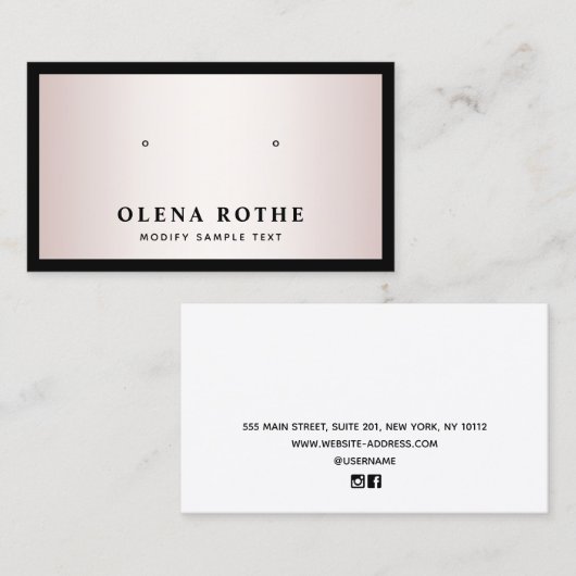 エレガントバラ金ゴールドブラック縁どアーリングディスプレイ コーリングカード (正面/裏面)