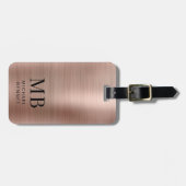 エレガントバラ金ゴールドブラッシュド金モノグラムの属 ラゲッジタグ (正面横)