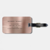 エレガントバラ金ゴールドブラッシュド金モノグラムの属 ラゲッジタグ (裏面横)