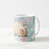 エレガントバラ金ゴールドブルー雪カスタム結晶の写真 コーヒーマグカップ (正面右)