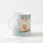 エレガントバラ金ゴールドブルー雪カスタム結晶の写真 コーヒーマグカップ (正面左)