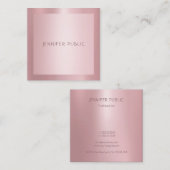 エレガントバラ金ゴールドプロフェッショナルモダンテンプレート スクエア名刺 (正面/裏面)