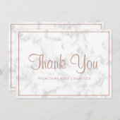 エレガントバラ金ゴールドマーブルビモダンジネス サンキューカード (正面/裏面)
