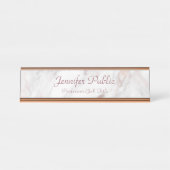 エレガントバラ金ゴールドマーブルモダンテンプレートトレンディー デスクネームプレート (正面)