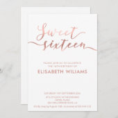 エレガントバラ金ゴールドミニマルシック書道 招待状 (正面/裏面)