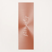 エレガントバラ金ゴールドメタリックパーソナライズされた禅 ヨガマット (正面)