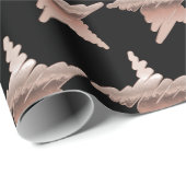 エレガントバラ金ゴールドメタリックルックスターブラック ラッピングペーパー (ロールコーナー)