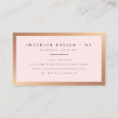 エレガントバラ金ゴールドメタリック赤面ピンクミニマリスト 名刺 (裏面)