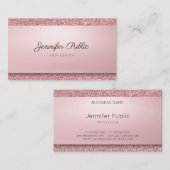 エレガントバラ金ゴールドモダングリッター手書き名 名刺 (正面/裏面)