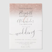 エレガントバラ金ゴールドモダンシッ結婚クス ベラム紙招待状 (正面)