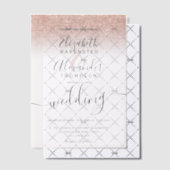 エレガントバラ金ゴールドモダンシッ結婚クス ベラム紙招待状 (オフセット (招待状))