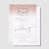 エレガントバラ金ゴールドモダンシッ結婚クス ベラム紙招待状 (オフセット)