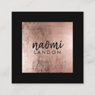 エレガントバラ金ゴールドモダンスクエアのミニマリストブラック スクエア名刺