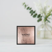 エレガントバラ金ゴールドモダンスクエアのミニマリストブラック スクエア名刺 (スタンド正面)