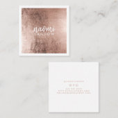 エレガントバラ金ゴールドモダンスクエアのミニマリスト白 スクエア名刺 (正面/裏面)