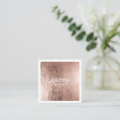 エレガントバラ金ゴールドモダンスクエアのミニマリスト白 スクエア名刺 (スタンド正面)