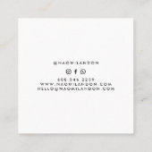 エレガントバラ金ゴールドモダンスクエアのミニマリスト白 スクエア名刺 (裏面)