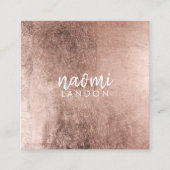 エレガントバラ金ゴールドモダンスクエアのミニマリスト白 スクエア名刺 (正面)