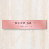 エレガントバラ金ゴールドモダンパーソナライズされたテンプレート サインプレート (正面)