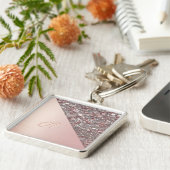 エレガントバラ金ゴールドモノグラムボタン キーホルダー (側面)