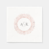 エレガントバラ金ゴールドモノグラ結婚ムのナプキン スタンダードカクテルナプキン (正面)