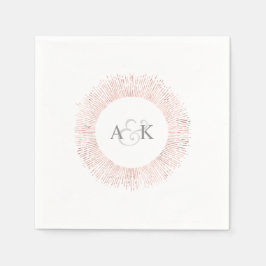 エレガントバラ金ゴールドモノグラ結婚ムのナプキン スタンダードカクテルナプキン