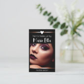 エレガントバラ金ゴールドライン写真QRコードテンプレート 名刺 (スタンド正面)