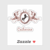 エレガントバラ金ゴールドリボンのクレスト名 シール (シート)