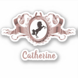 エレガントバラ金ゴールドリボンのクレスト名 シール