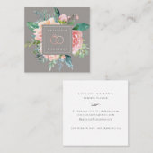 エレガントバラ金ゴールドリングや輪フローラ スクエア名刺 (正面/裏面)