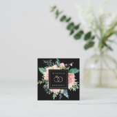 エレガントバラ金ゴールドリングや輪フローラ スクエア名刺 (スタンド正面)