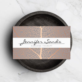 エレガントバラ金ゴールドリーフツリーパターン 名刺