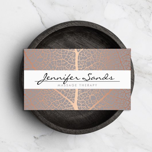 エレガントバラ金ゴールドリーフツリーパターン 名刺