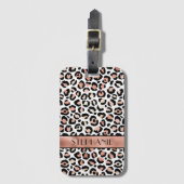 エレガントバラ金ゴールドレオパードパーソナライズされたプリント ラゲッジタグ (正面縦)