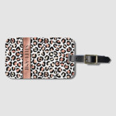 エレガントバラ金ゴールドレオパードパーソナライズされたプリント ラゲッジタグ (正面横)