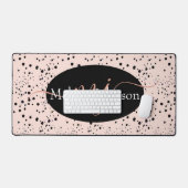 エレガントバラ金ゴールドレタリングのブラックマウスパッド デスクマット (キーボード&マウス)